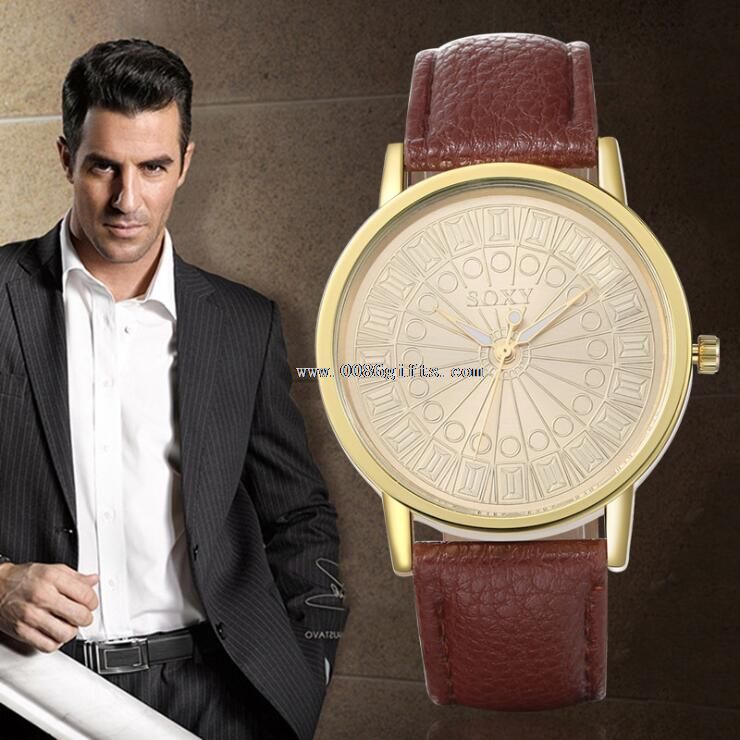 pu leather men watch