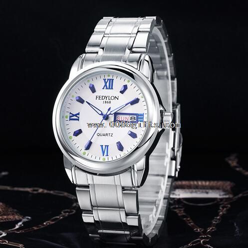 hommes en acier inoxydable horloge montre-bracelet