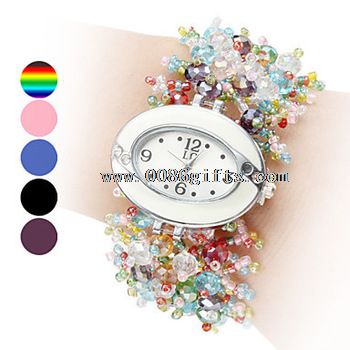 Reloj de pulsera de cristal colorido vestido
