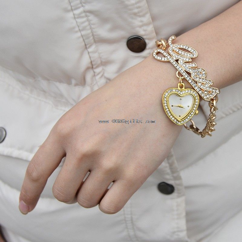 crystal alloy chain braided bracelet watch