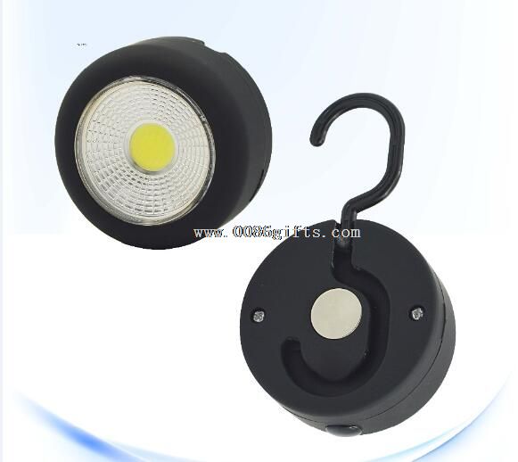 3w COB LED plastic mini round magnetic hook work light