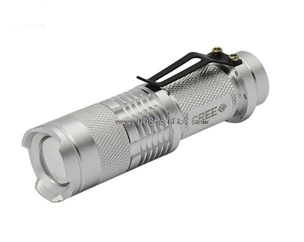 3W justerbar fokus zoom LED lommelykt