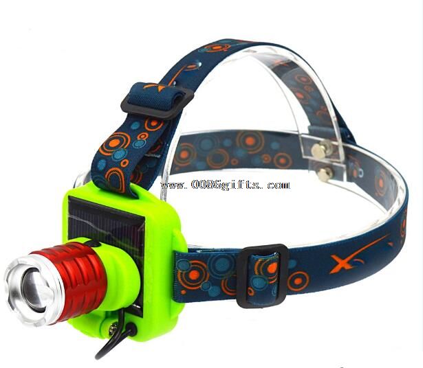 solar pannel usb charging headlamp