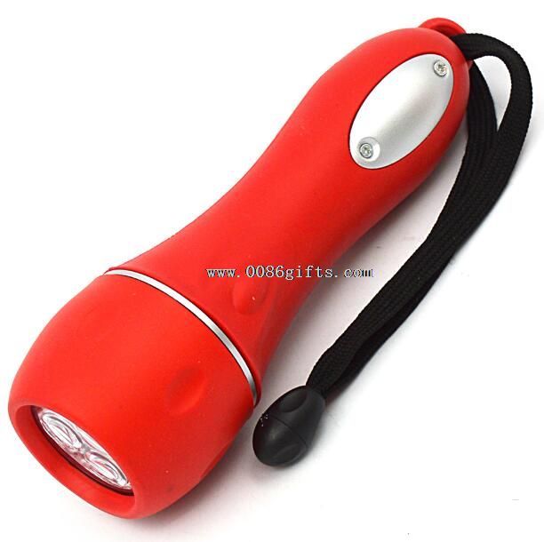 3LED linterna plana impermeable de ABS