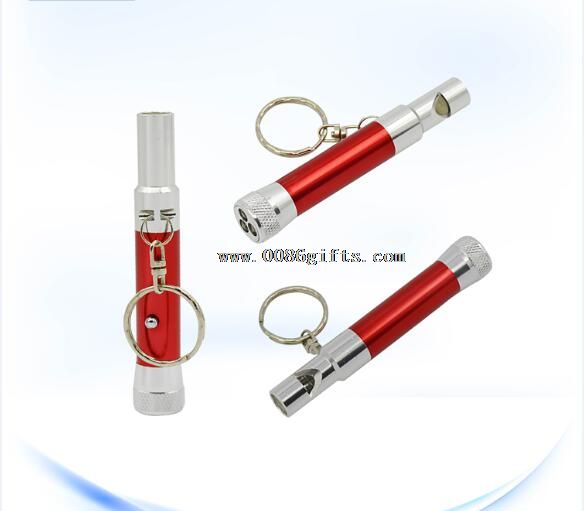 3 LED led keychain flashlight with whistle