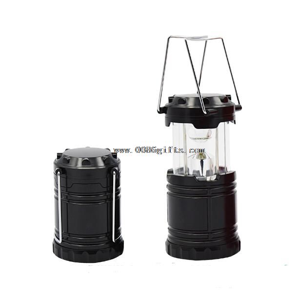 Folding led camping lantern with metal handle