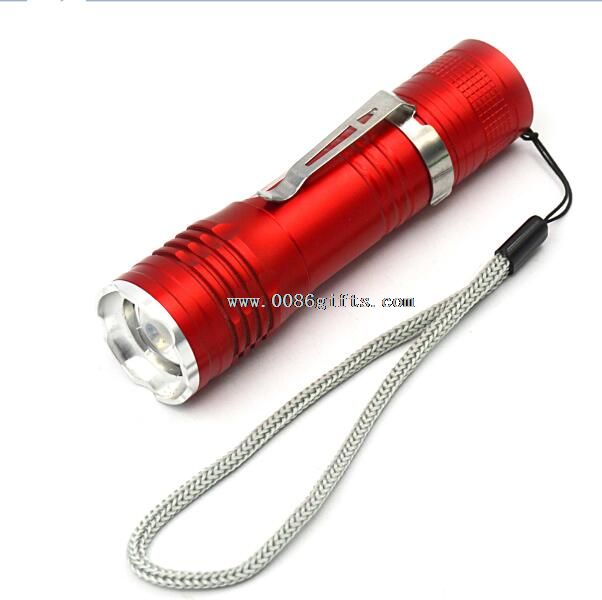 Zoomable flat led flashlight