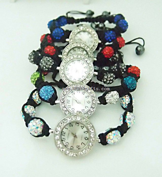 Montre boule Perles cristal mignon bijoux
