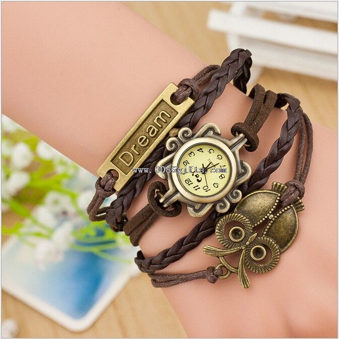 Leather strap vintage watch