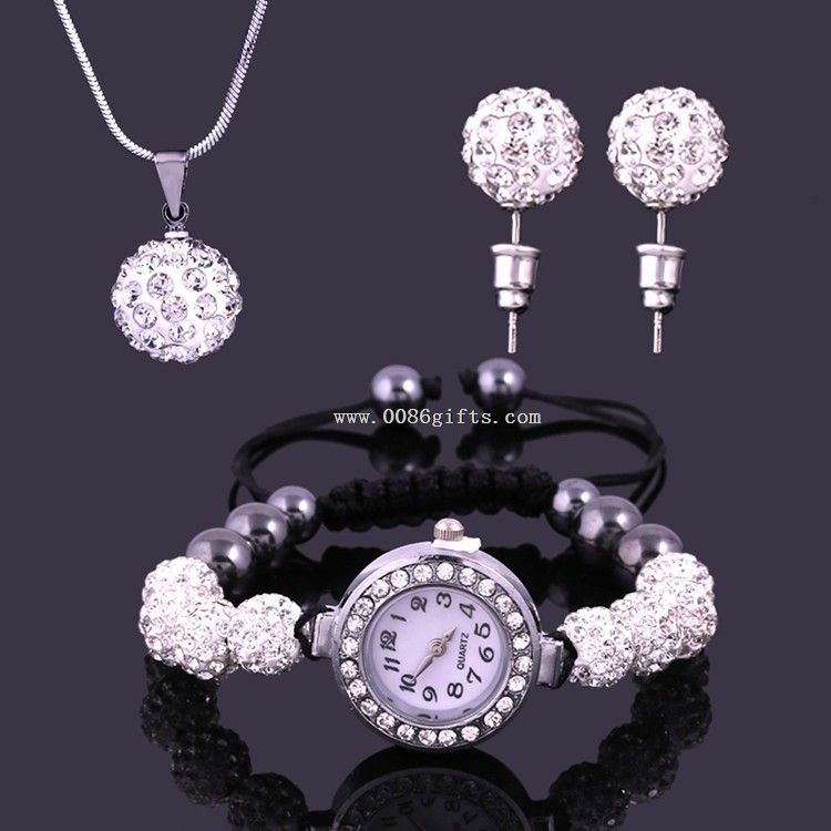 Necklace Pendant/Watch Bracelet/ Earring Jeweley Set