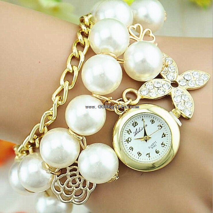 Perły-bransoletka zegarek