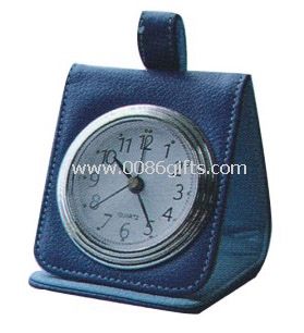 PU leather travel clock