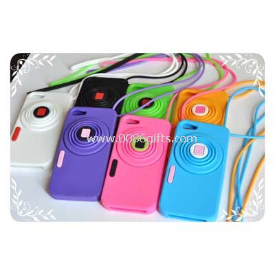 Custodia in silicone iPhone 5 con fotocamera falsa