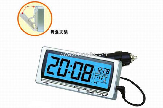 LCD CLOCK WITH CALENDAR FOR CAR USE