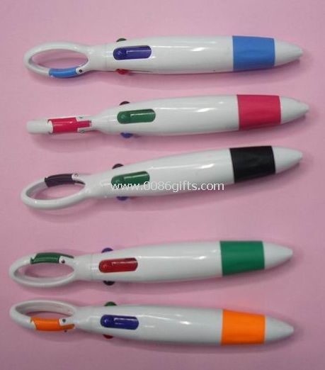 Multi farve pen med karabinhage