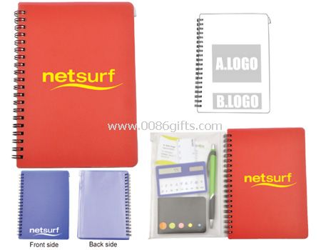 Notebook mit PVC-Beutel
