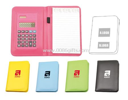 Lommebok Memo Pad med kalkulator
