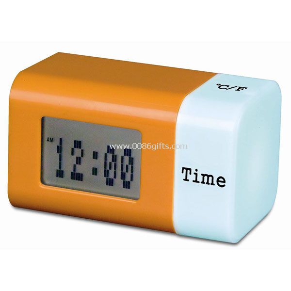 7 colori lampeggiante orologio con temperatura