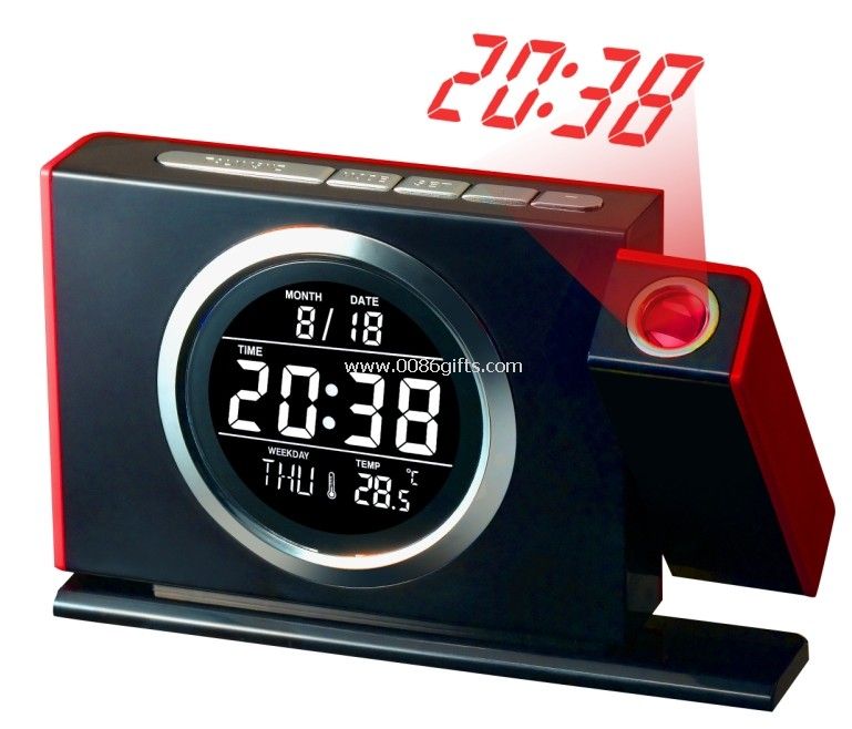 Radio clock with projection