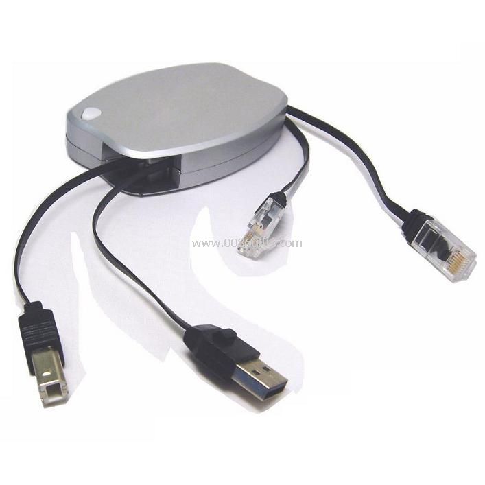 USB retractable lan cable