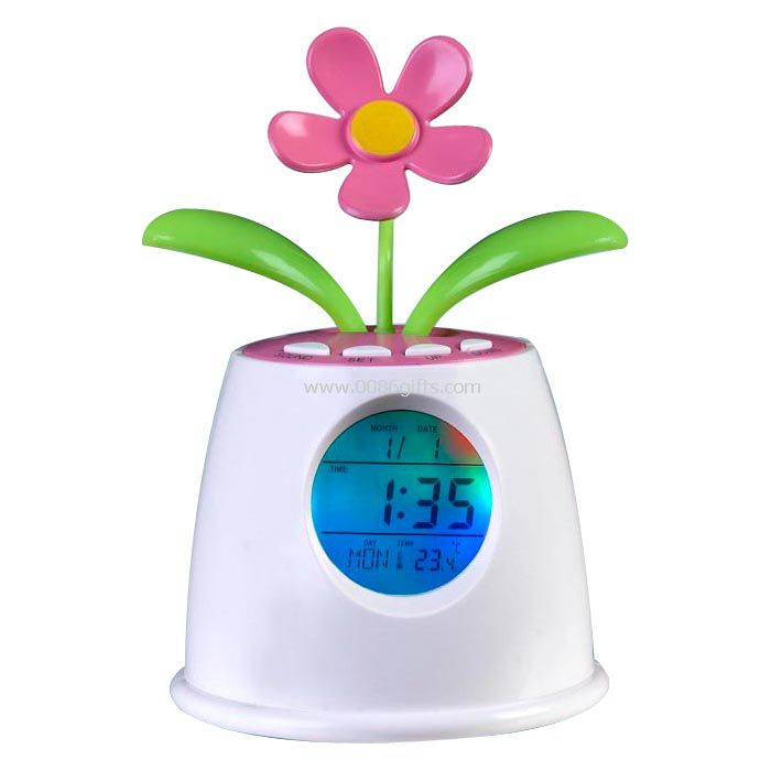 7 colors LED backlight Solar Clock