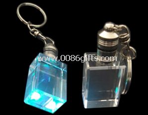 Crystal keychain with LED light