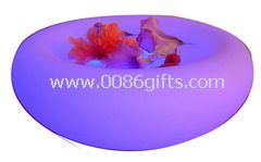 Round shape led multi color light glass compote