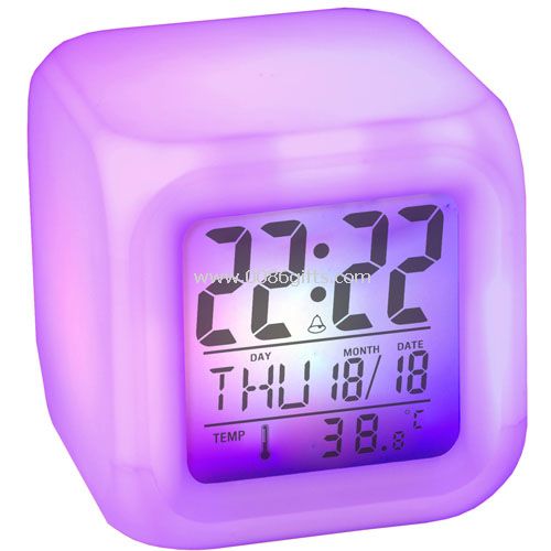 Bercahaya LCD warna perubahan Alarm jam Digital
