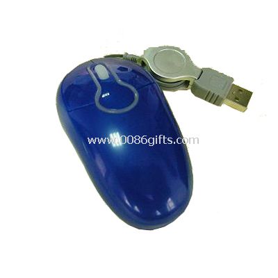 Mini mouse with retractable cable