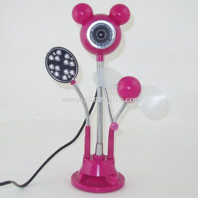 PC Camera with 12 LED light MIC and fan