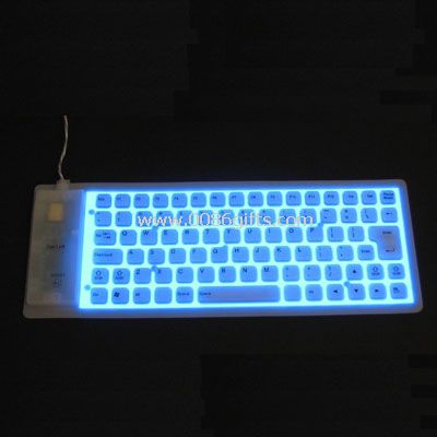 Silikone tastatur med glødende LED