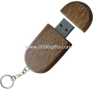 Wooden USB Flash Drive with Keychain
