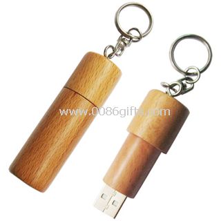 Деревянный круглый USB флэш-накопитель