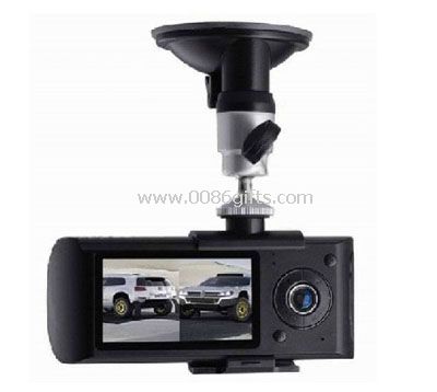 2.7 дюймовый LCD широкий угол двойная камера автомобиля DVR G-датчик автомобиля черный ящик с GPS логгером