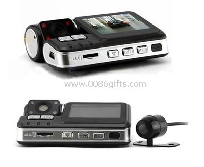 HD 720p Dual lente del tablero de instrumentos del coche del vehículo cámara Video grabadora DVR