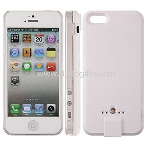 Etui de bloc d’alimentation haute qualité couverture pour iPhone 5 blanc 2600mAh