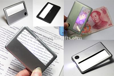 Card magnifier with LED light