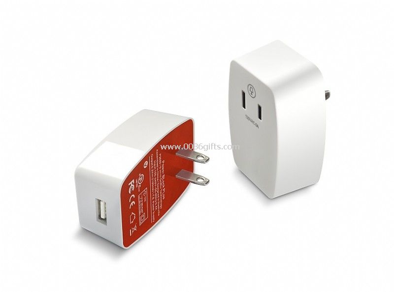 2.1A usb home charger with an AC outlet