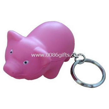 Pig keychain stress ball