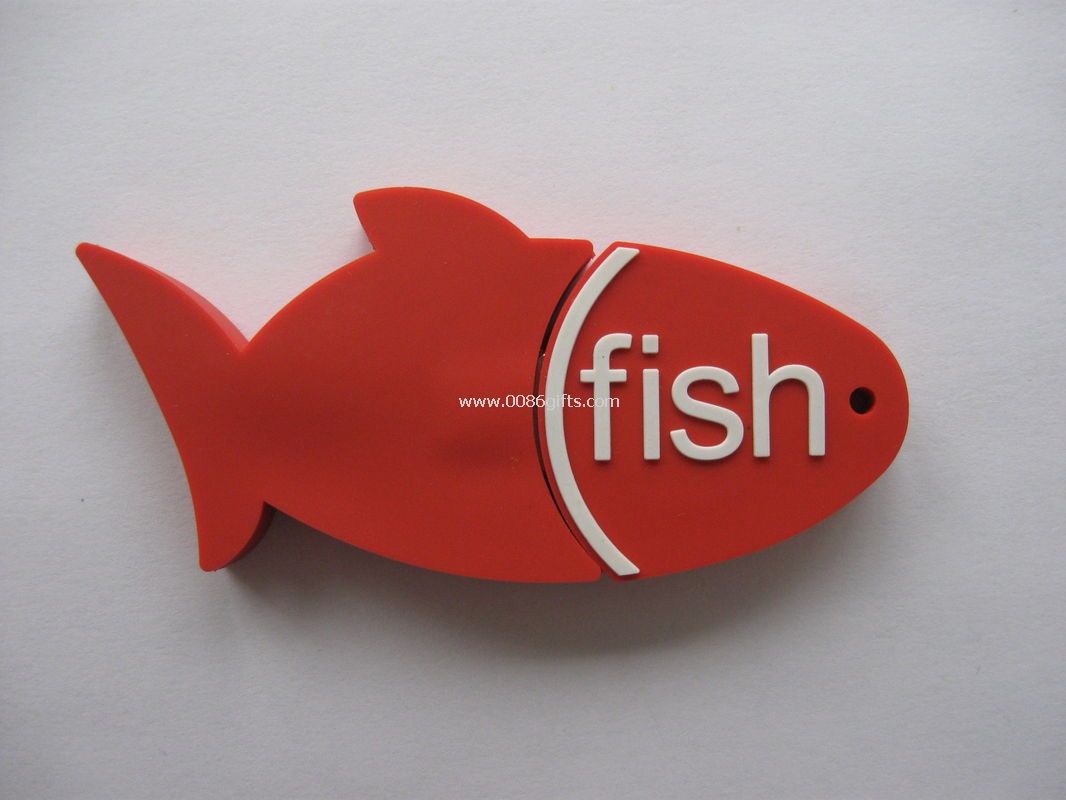 Soft PVC fish shape Customized USB Flash Drives