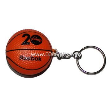 Basketball shape stress ball with Keychain