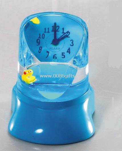 Liquid clock with floater