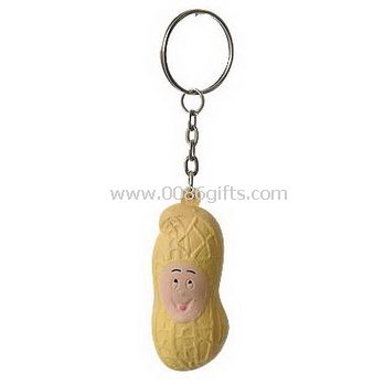 Peanut keychain shape stress ball