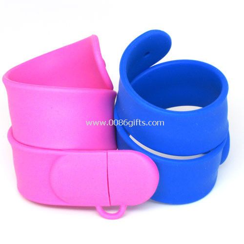 Colorful silicone slap bracelet usb thumbdirve