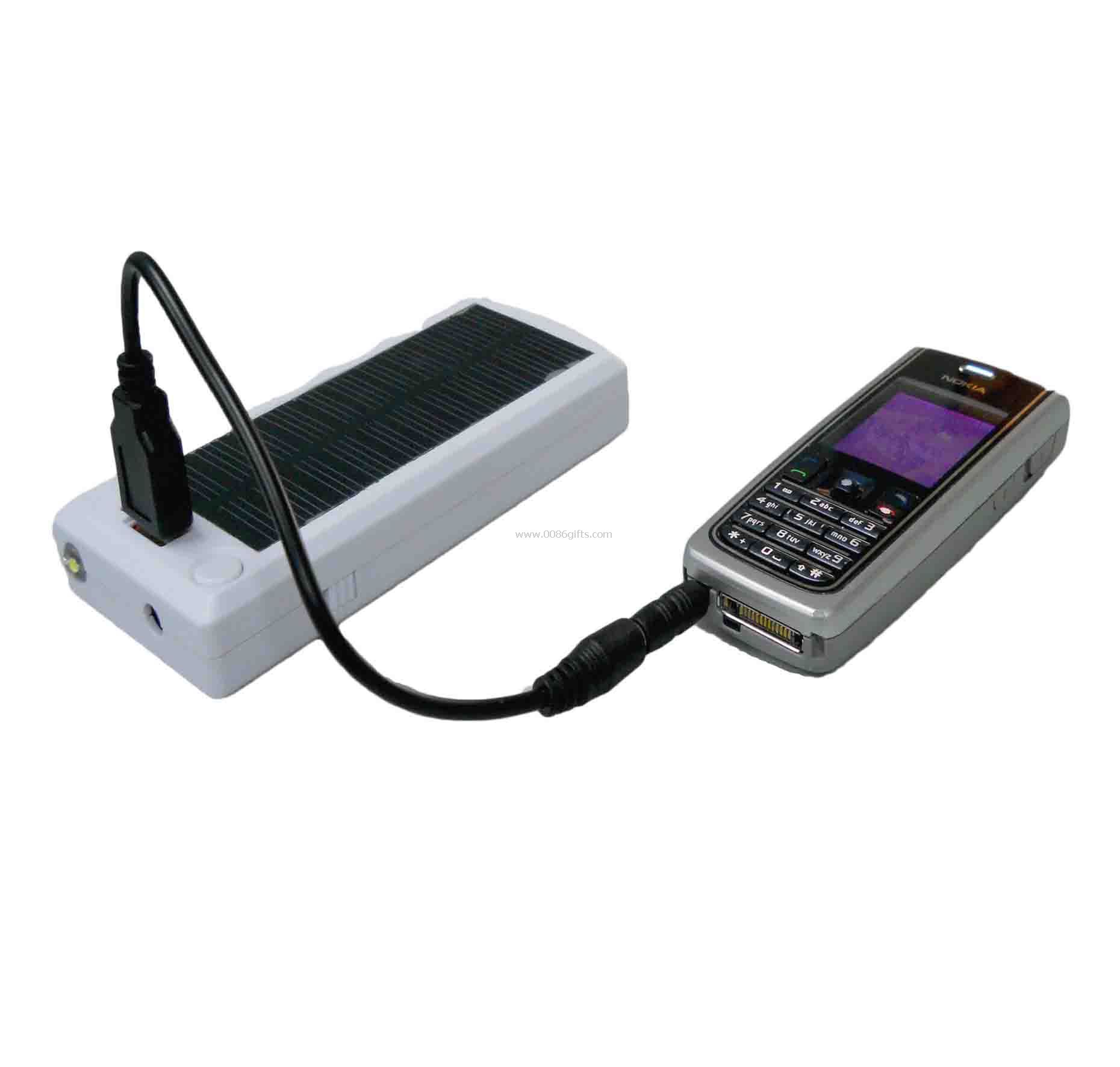 solar mobile charger with flashlight and detachable lamp