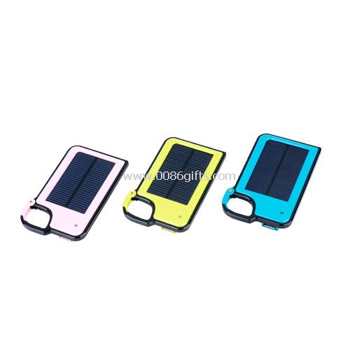 Solar mobile charger with carabiner