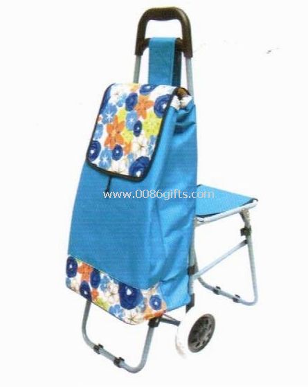Shopping trolley bag with stool