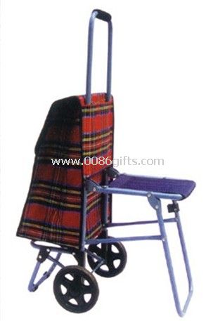 Shopping bag trolley con sgabello