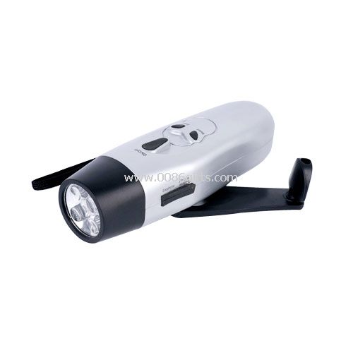 Dynamo flashlight with radio & mobile charger