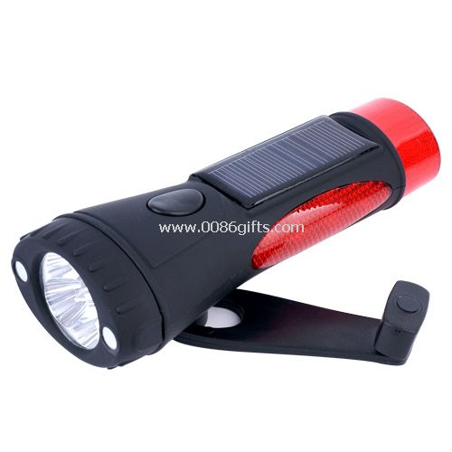 Dynamo flashlight with warning light
